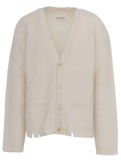 Shop Maison Margiela Cardigan  In Ivory