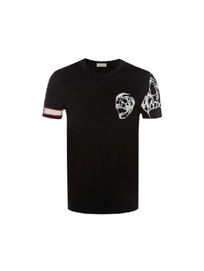 Shop Alexander Mcqueen Tshirt Biker Graphics Skull In Black Mix