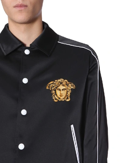 Shop Versace Padded Jacket In Nero
