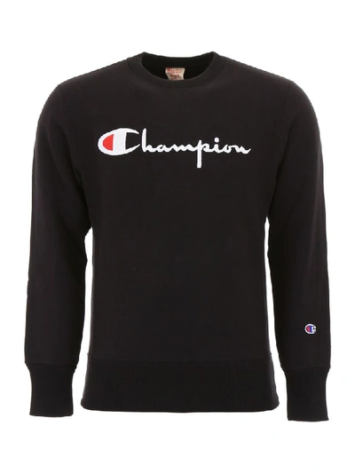 Shop Champion Sweatshirt With Logo In Nbk (black)