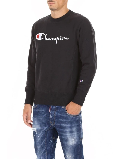 Shop Champion Sweatshirt With Logo In Nbk (black)