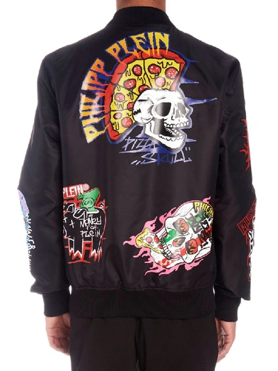 Shop Philipp Plein Pizza Boys Jacket In Black