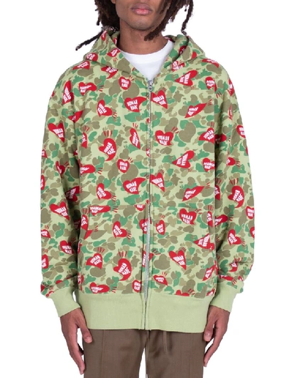 Heart Camo Zip   Olive In Verde/rosso