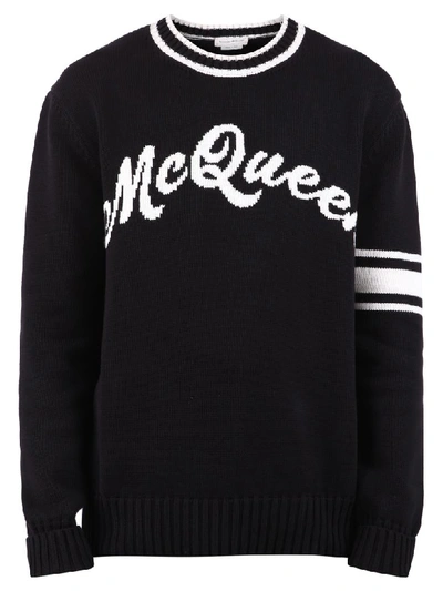 Shop Alexander Mcqueen Branded Sweater In Black