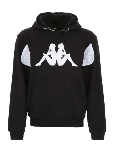 Shop Kappa Logo Hoodie In Black White (black)
