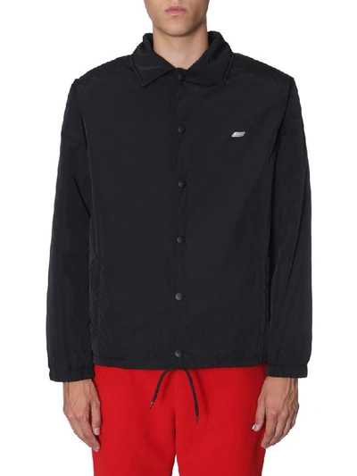 Msgm Black Oversize Jacket In Nero