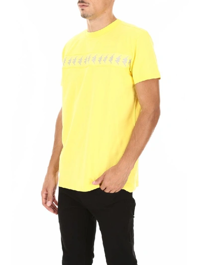 Shop Kappa T-shirt With Light-reflecting Logo In Yellow (yellow)