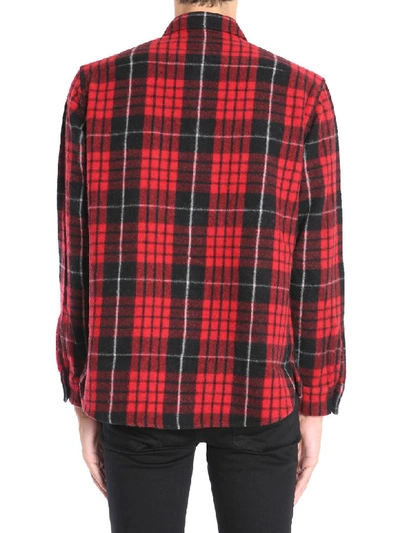 Shop Saint Laurent Check Shirt In Rosso