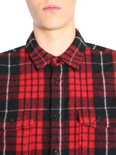Shop Saint Laurent Check Shirt In Rosso