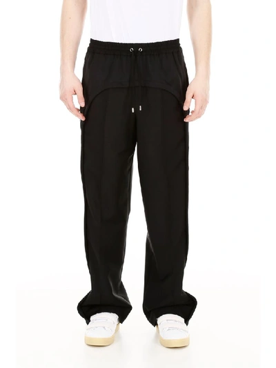 Shop Burberry Tailoring Trousers With Bands In Black (black)