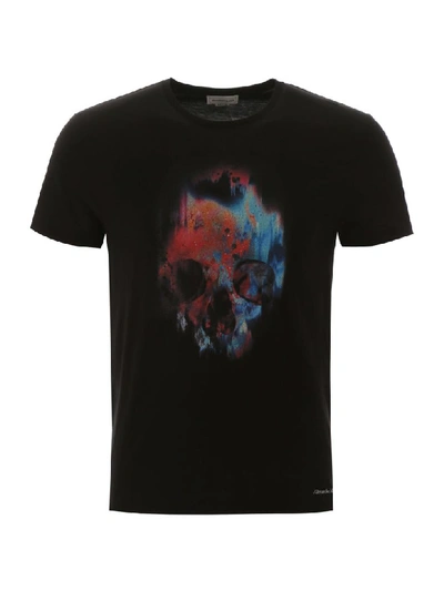 Shop Alexander Mcqueen Sprayed Skull T-shirt In Black Mix (black)