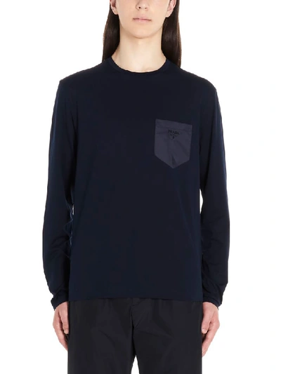 Shop Prada T-shirt In Blue