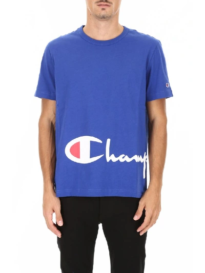 Shop Champion Logo T-shirt In Bai (blue)