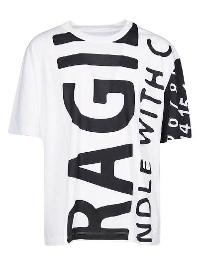 Shop Maison Margiela Fragile Print T-shirt In Black/white