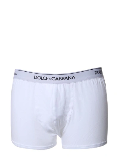 Shop Dolce & Gabbana Pack Of Two Boxers In Bianco
