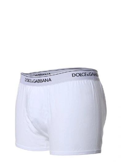 Shop Dolce & Gabbana Pack Of Two Boxers In Bianco