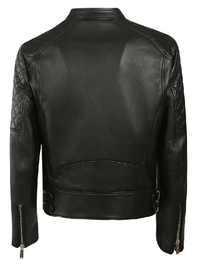 Shop Dsquared2 Zipped Leather Jacket In Black