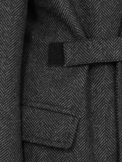 Shop Maison Margiela Oversize Coat In Charcoal