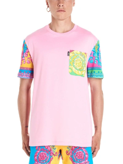 Shop Versace Barocco Fluo T-shirt In Pink