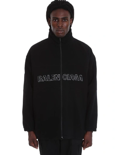 Shop Balenciaga Bomber In Black Wool