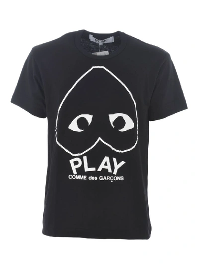 Shop Comme Des Garçons Play Heart Motif T-shirt In Nero