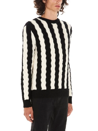 Shop Saint Laurent Sweater In Black & White