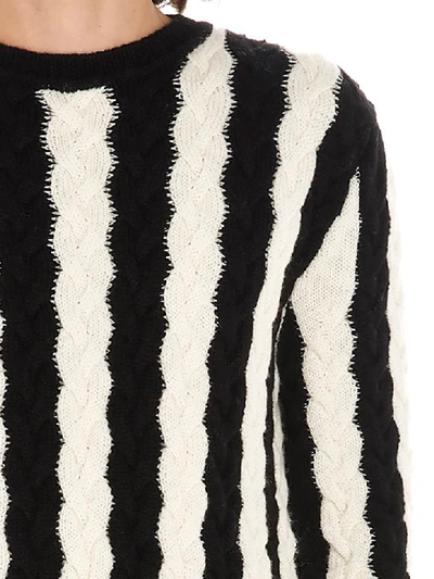 Shop Saint Laurent Sweater In Black & White