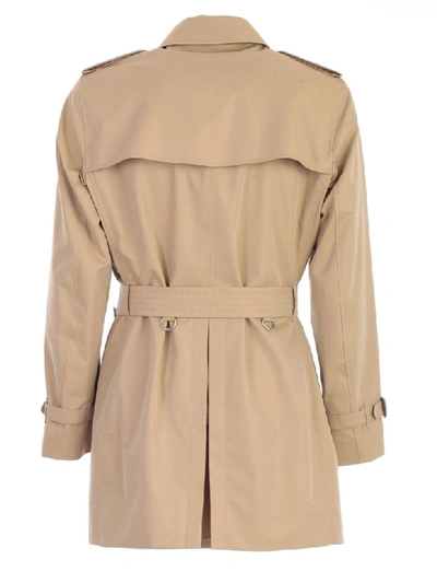 Shop Burberry Wimbledon Trench Double Breasted In Honey