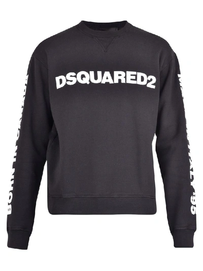 Shop Dsquared2 Branded Sweatshirt In Black