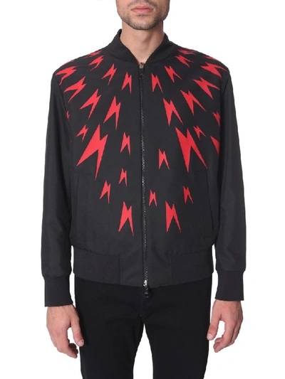 Shop Neil Barrett Reversible Bomber In Nero