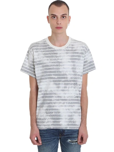 Shop Amiri Bleached Shotgu T-shirt In Grey Cotton