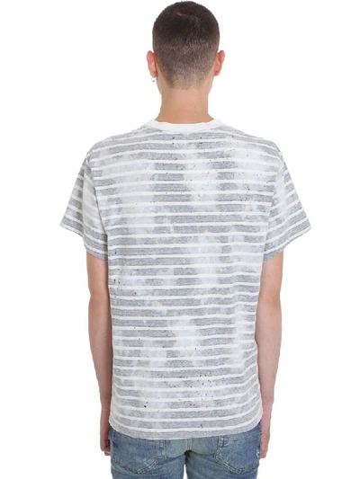 Shop Amiri Bleached Shotgu T-shirt In Grey Cotton