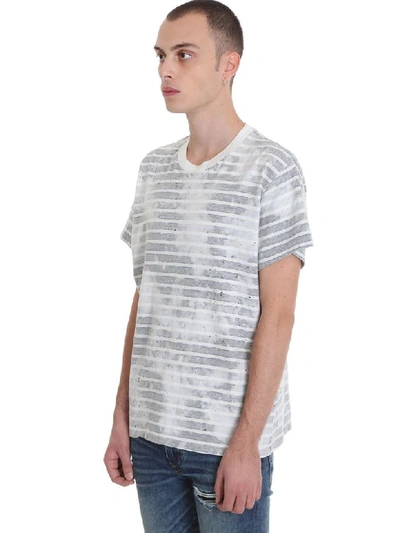 Shop Amiri Bleached Shotgu T-shirt In Grey Cotton