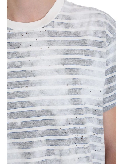 Shop Amiri Bleached Shotgu T-shirt In Grey Cotton