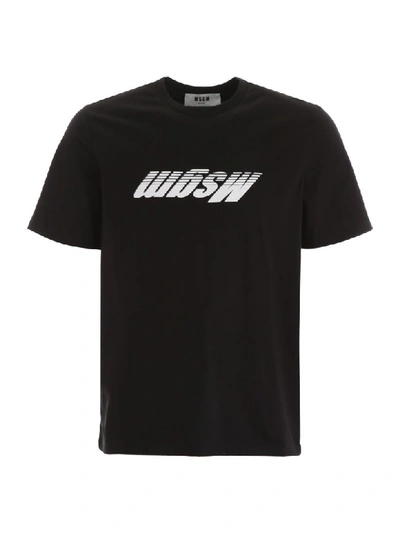 Shop Msgm Logo Print T-shirt In Nero (black)