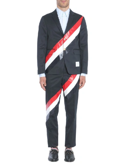 Shop Thom Browne Deconstructed Jacket In Blu