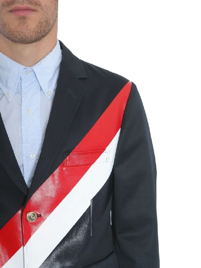 Shop Thom Browne Deconstructed Jacket In Blu