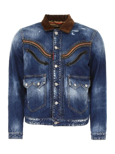 Shop Dsquared2 Cowboy Denim Jacket In Blue (blue)