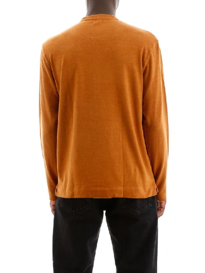 Shop Massimo Alba Henley Shirt In Rust (orange)