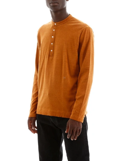 Shop Massimo Alba Henley Shirt In Rust (orange)
