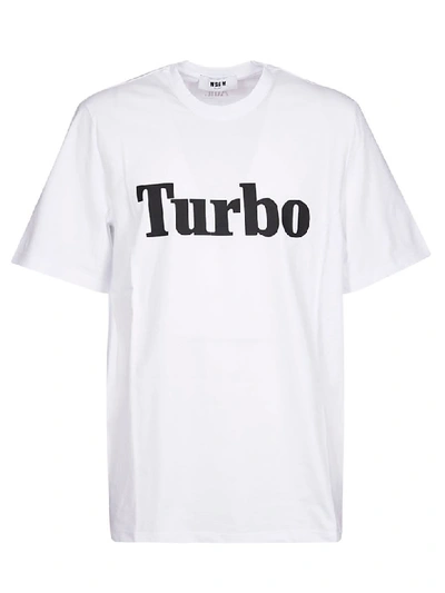 Shop Msgm Turbo T-shirt In White