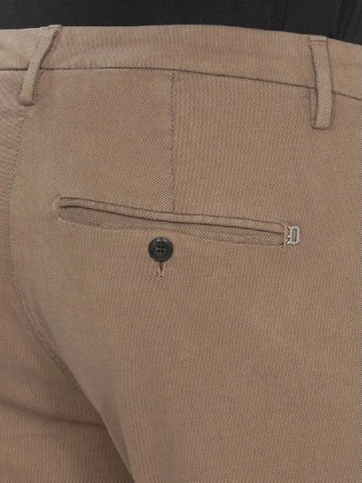 Shop Dondup Cotton Twill Trousers In Beige