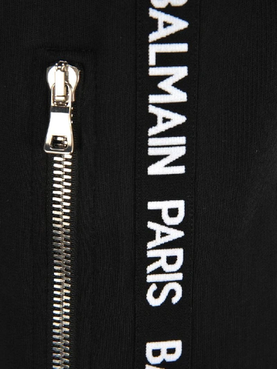 Shop Balmain Side Logo Band Sweatpants In Black