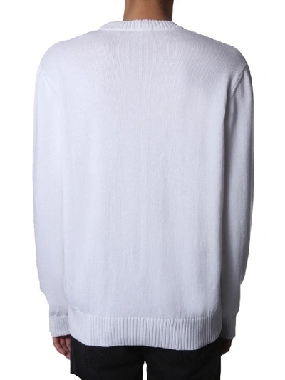 Shop Diesel Crew Neck Sweater In Bianco