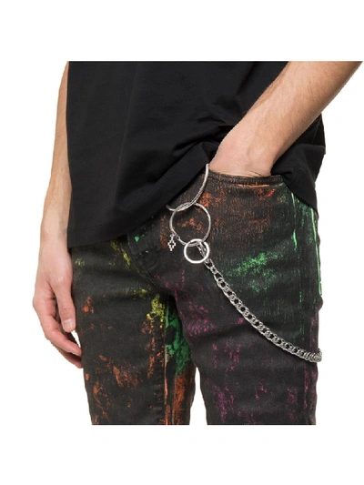 Shop Marcelo Burlon County Of Milan Over-dye Wash Spots Skinny Jeans In Black