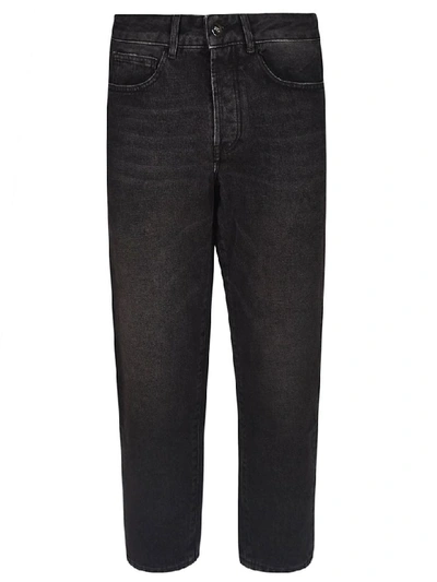 Shop Marcelo Burlon County Of Milan Cropped Length Jeans In Black