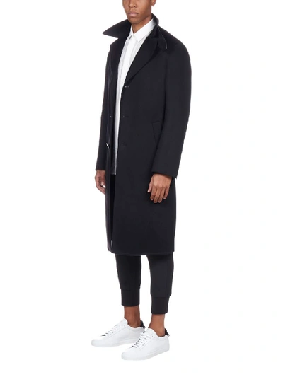 Shop Neil Barrett Tailored Wool And Cashmere Coat In Black