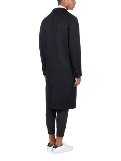 Shop Neil Barrett Tailored Wool And Cashmere Coat In Black