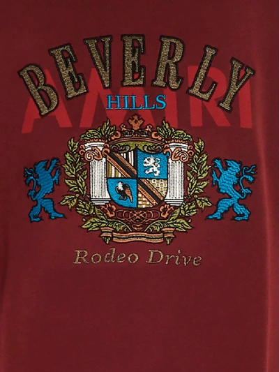 Shop Amiri Beverly Hills Crew Sweatshirt In Burgundy
