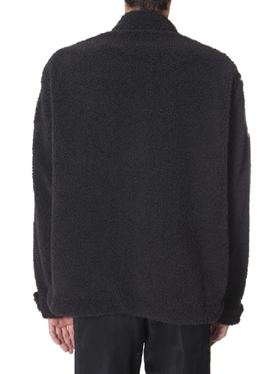Shop Off-white Moto Eco Fur Sweatshirt In Nero